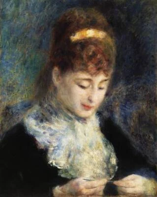 Pintura de ganchillo de mujer por Renoir arte clásico impresión de póster, tipo de imagen Foto 1 de 4