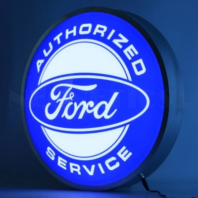 NEONETICS Ford Authorized Service Backlit Led OLP Sign Neon Lighted Sign 15"x15"