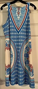 $46 Anthropologie Aryeh Liquid Knit High Neck Size L Sleeveless Print Dress - Picture 1 of 10