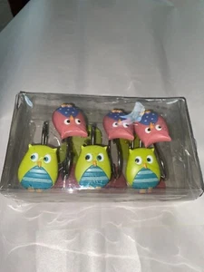 Set of 12 Colorful Owl Shower Curtain Hooks New - Picture 1 of 4