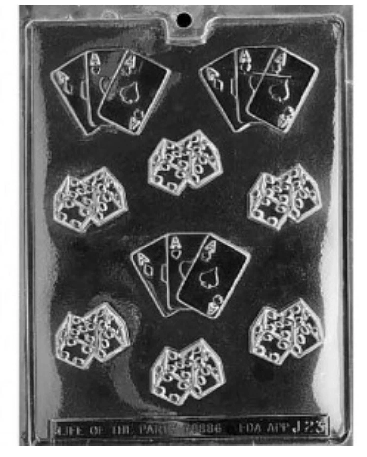 Juego de 2 - Life of the Party J023 Dados de juego As Tarjetas de juego Molde de caramelo Foto 1 de 1