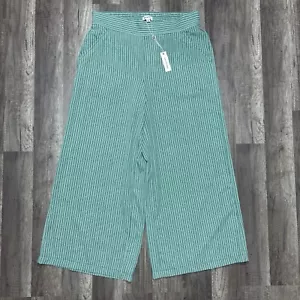 Max Studio Pants Womens Large Green Wide Leg Trouser Relaxed Casual Beach Lounge - Picture 1 of 12