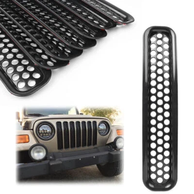 Front Grille Cover Insert Mesh Grill Black For Jeep Wrangler TJ 1997 1998 - 2006 - Image 1 of 4