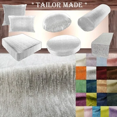 Wn07 Light Gray Chenille  Sofa Seat Patio Bench Box Cushion Bolster Cover/Runner - Image 1 of 4