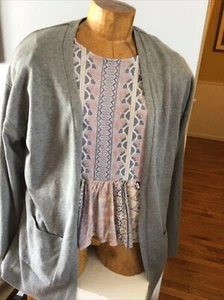 Time And True Cardigans Sweater Medium Gray Long Sleeve - Picture 1 of 12