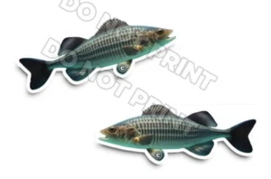Pegatinas de vinilo para bajos a rayas PECES NATURALEZA excelentes calcomanías para animales al aire libre C35029 2 un. - Imagen 1 de 2