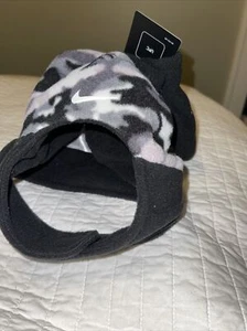 Nike Fleece Trapper Hat Mittens Set Toddler Black White Gray Camo Boys Girls NWT - Picture 1 of 3