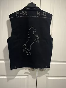 Giubbotto Uomo Post Malone X Harley Davidson 2XL Borchiato Cavallo Denim Moto - Foto 1 di 9