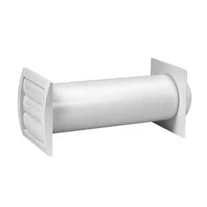 100mm/10.2cm Muro Fissaggio Ventilazione Condotto Kit Con Gravity Flap E Flange - Foto 1 di 2