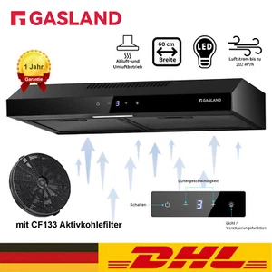 Flachschirmhaube 60 cm Unterbau Dunstabzugshaube Umluft Abluft 202 m³/h GASLAND - Bild 1 von 10