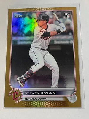 2022 Topps Update Steven Kwan Rookie Gold Foil Parallel SP US261 Guardians RC - Image 1 of 2