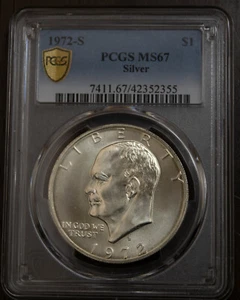 1972 S Eisenhower "Ike" Dollar PCGS MS67 Silver Lot 2044 - Picture 1 of 4