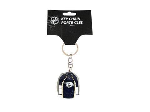 NHL Official Merch Nashville Predators Rare Keychain Blue & White Jerseys Shirt Cover