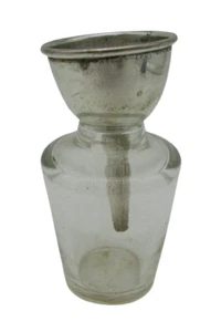 Weintrichter Metall Silber Englisch P.H.V. & Co + Glasbehälter 19. Jh. - Bild 1 von 11