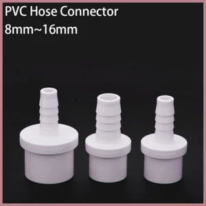 PVC Straight Joiner Tube Fitting Hose Pipe Plastic Tube Connector White 8mm~16mm - Picture 1 of 17