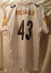 Camiseta de fútbol Reebok blanca Polamalu de los Pittsburgh Steelers Troy juvenil talla XL - Imagen 1 de 3