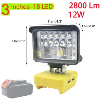 Flashlight LED Work Light Spotlight For Dewalt 18V 20V Li-ion Battery DCB200 - Image 1 of 4