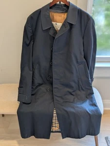 Great Aquascutum at Harrods Vintage Men's Navy Long Cotton Trench Coat  - Picture 1 of 18