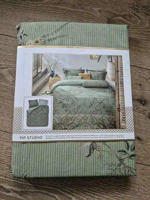 NUOVO Pip Studio Lenzuola 135x200 Cm Amor De Dios Verde Green  - Immagine 1 di 4