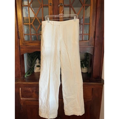 Pantalones Ralph Lauren Italianos de Lino Pierna Ancha Para Mujer Talla 8 Elegantes Foto 1 de 4