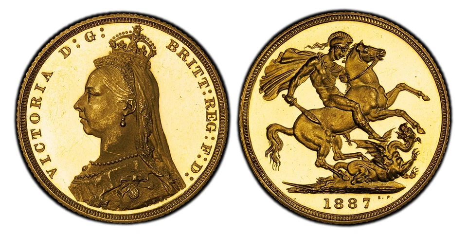 GREAT BRITAIN Victoria 1887 AV Sovereign. PCGS PR64 DCAM S-3866B; Marsh 125E - Image 1 of 1