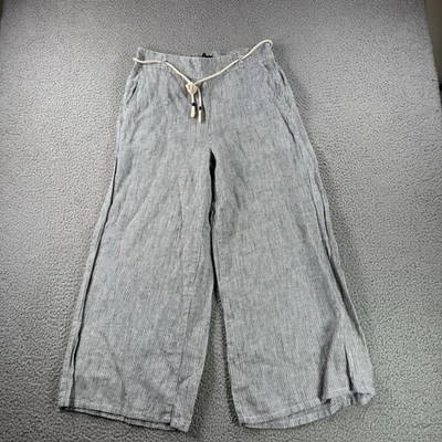 Pantalones Tahari Mujer S Pierna Ancha Cortos Tirar de Rayas Bolsillos Náuticos Costeros Foto 1 de 4