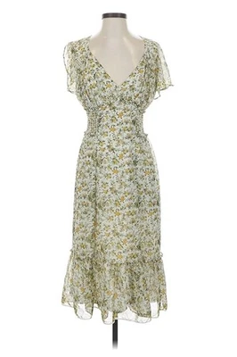 Max Studio женщин L прерии цветочный Midi платье оборки Smocking коттедж богемное - Изображение 1 из 4