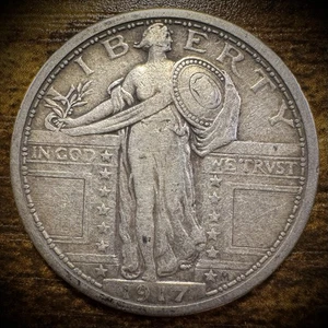 1917 25C Standing Liberty Quarter Type 1 - Picture 1 of 3