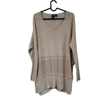 Suéter Quinn Beige Tostado Rayas De Gran Tamaño Ligero Lateral Dividido Para Mujer Pequeño Foto 1 de 4