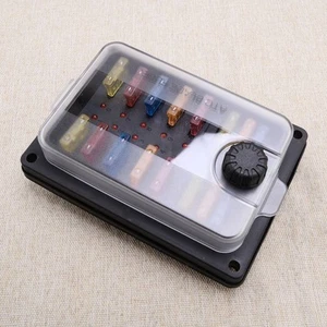 Car 1x 10 Way Fuse Box Standard Blade Fuses Holder Terminal Block Junction Box A - Picture 1 of 6