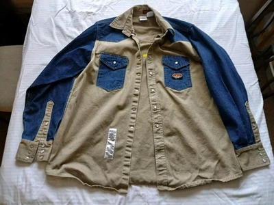 Camisa Rasco FR Tostada y Azul Estilo Occidental XXL Foto 1 de 4