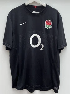 England 2011/12 Away Rugby Shirt Nike Black Short Sleeve Mens XL - Picture 1 of 9