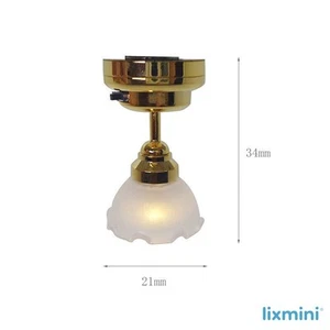 1:12 Scale Dollhouse Miniature Living Room Ceiling Light Battery Operated Lamp - Picture 1 of 6