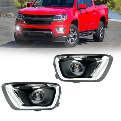 Par de luces antiniebla LED para parachoques delantero Chevy Colorado 2015-2020 con bombillas Foto 1 de 4
