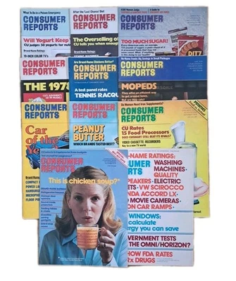 Lot Of 11 Vtg 1970s Consumer Reports Magazine 1978 Retro Products & Cars Edition - Imagem 1 de 4