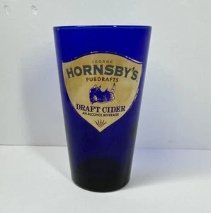 Bellissimo bicchiere birra blu cobalto George Hornsby's Pub bozze bozza sidro pinta - Foto 1 di 6