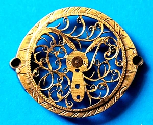 COQ DE MONTRE OIGNON    laiton doré , DIAMETRE 22 MM - Photo 1/2