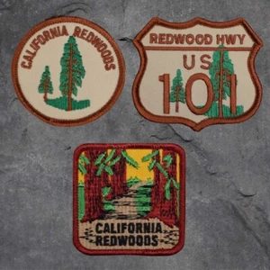 California Redwoods Patch Set - CA Badge, HWY 101, Tree, Sequoias(Iron On) - Picture 1 of 1