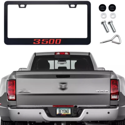 For Dodge Ram 3500 Accessories Black Car License Plate Tag Frame Metal Cover - Image 1 of 4