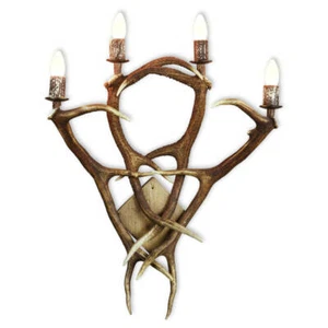 Sconces, wall lamp with real deer wood. 4xE14 75x60cm 153404  - Picture 1 of 3