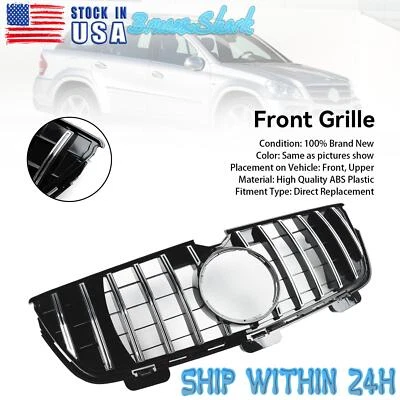 Front Bumper Grill Grille Fit Mercedes-Benz GL X164 GL450 GL500 2010-12 Chrome - Image 1 of 4