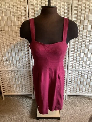 Vestido curto sem mangas Anthropologie rosa mistura de linho tamanho P - Imagem 1 de 4