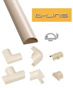 D-Line 20mm x 10mm Magnolia Micro+ Trunking Connectors PVC Cable Management - Picture 1 of 20