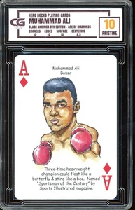 Hero Decks Black America Playing Cards ~ Muhammad Ali ~ GRADED CG 10 PRISTINE - Picture 1 of 2