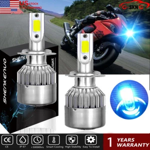 2X H7 LED Headlight Bulbs 8000K For Kawasaki Z1000 2003-2013 KLR650 2008-2017 - Picture 1 of 9