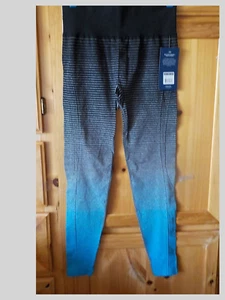 NWT Marika Workout Leggings Size M Mid-Rise Ankle Length, Ombre Black to Blue - Picture 1 of 10