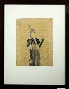 Tusche Gouache Mondäne Dame Portrait Arnold Blome Norddeutsch Monogrammiert - Bild 1 von 5