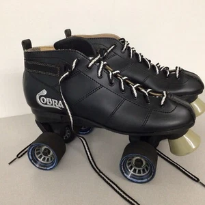 COBRA Men's Black ROLLER DERBY Skates with Cobra Power Formula Wheels - Size 10 - Picture 1 of 6