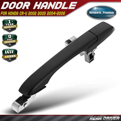 Manija de puerta exterior trasera izquierda lisa negra para Honda CR-V 2002 2003 2004-2006 Foto 1 de 4