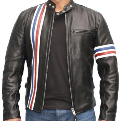 Peter Fonda Easy Rider Black Motorcycle Biker Leather Jacket - Image 1 of 4
